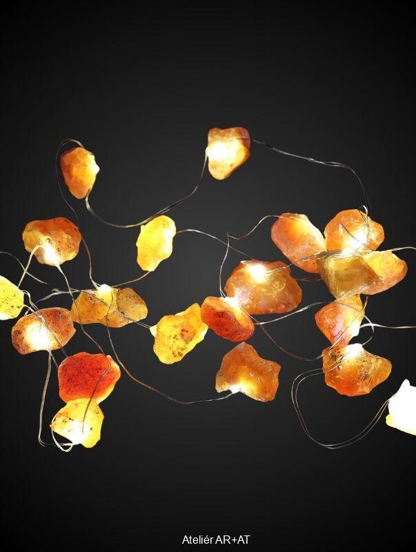 Zářící Drahokamy - LED řetěz s přírodními polodrahokamy