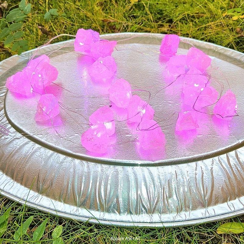 Zářící Drahokamy - LED řetěz s přírodními polodrahokamy