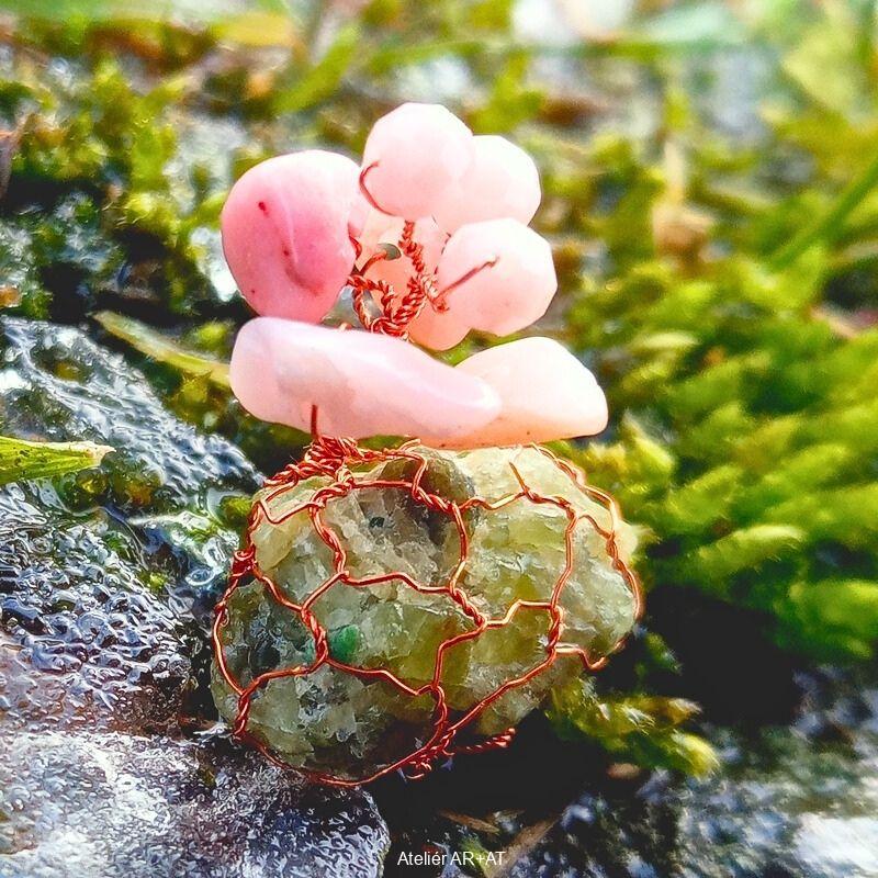 Růžový Olivín - romantický Stromeček Štěstí