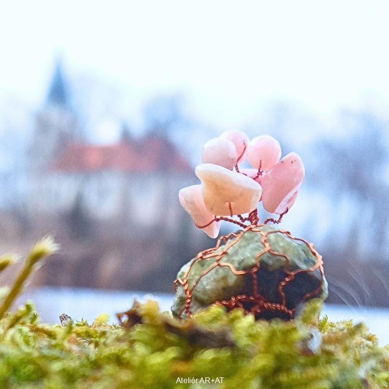 Růžový Olivín - romantický Stromeček Štěstí