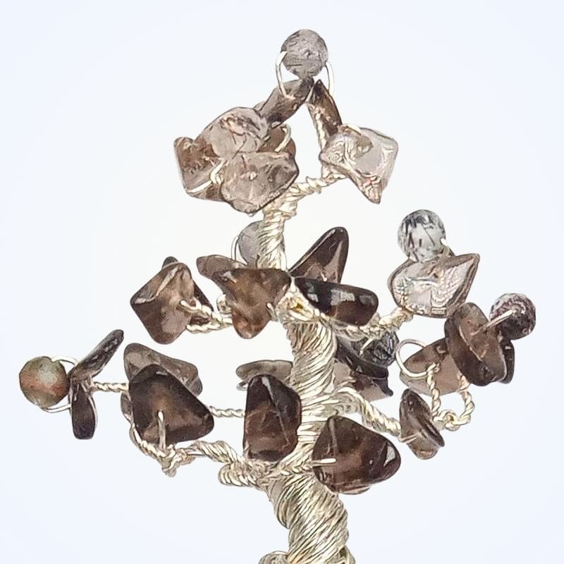 Koruna ručně drátovaného Stromu Života Paprsek Luny se záhnědou a turmalínem