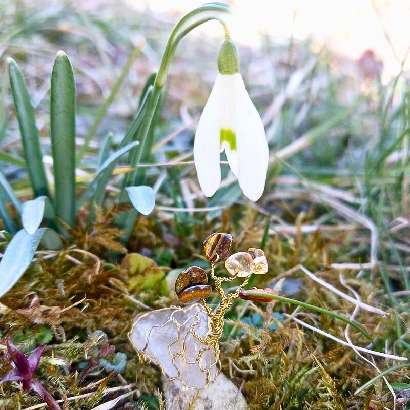 Ručně drátovaný Stromeček Štěstí jménem Tygří Zlato