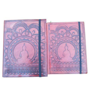 Deník Boha Šivy s mandalou - kožený zápisník s gumičkou