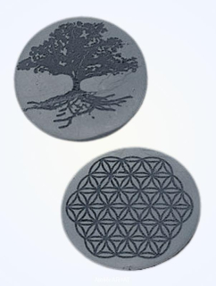 Šungitová destička na notebook s gravírováním (kulatá 3.5 cm)